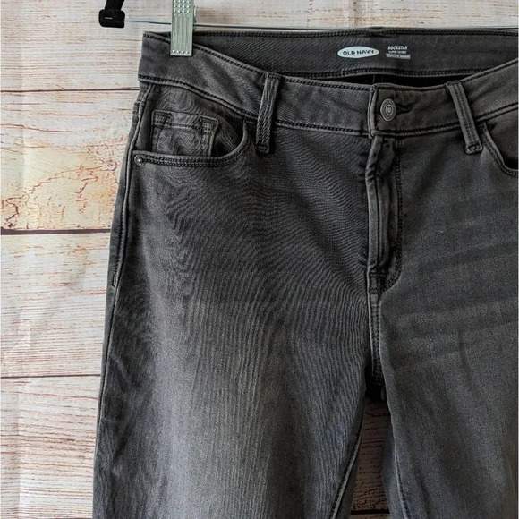 Old Navy Rockstar Women's Size 4 Super Skinny Built In Warm Jeans Charcoal - Picture 3 of 11